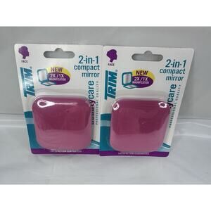 Trim 2-in-1 Dual Magnification Compact Purse Mirror Pink Face Beauty 1X / 2X
